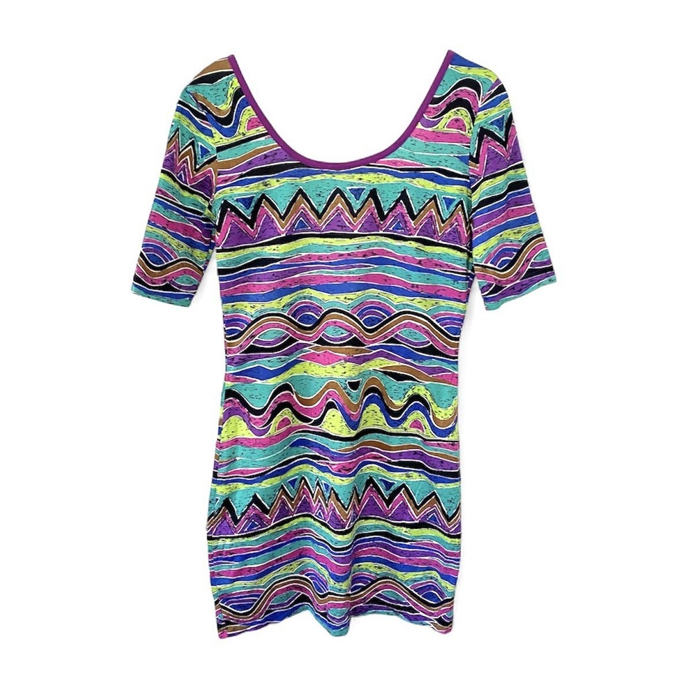 Missoni Mare Mini Dress Abstract Wave Zigzag Size IT 44 US 8 Vacation Resortwear